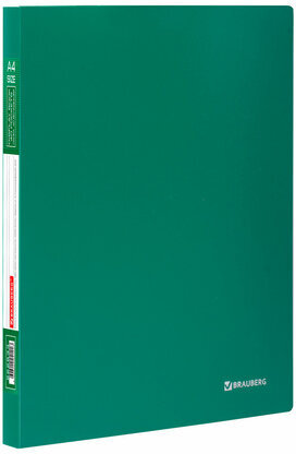 Папка 40 вкладышей BRAUBERG "Office", зеленая, 0,6 мм, 222633