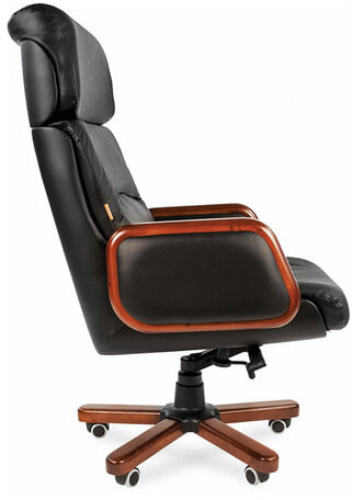 Кресло из натуральной кожи "Президент", СН 417, черное, 6082581