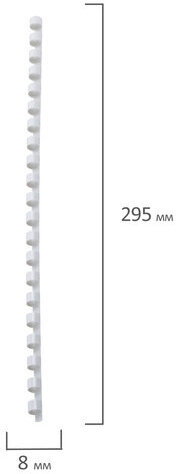 Пружины пластиковые для переплета, КОМПЛЕКТ 100 штук, 8 мм (для сшивания 21-40 листов), белые, BRAUBERG, 530810