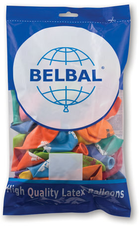 Шары воздушные 12" (30 см), комплект 50 шт., 12 цветов, 8 рисунков "ПОЗДРАВЛЕНИЯ", в пакете, 1103-0077