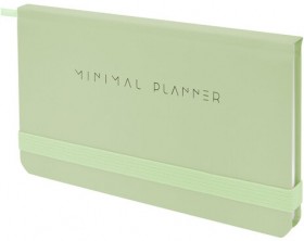 Еженедельник недатированный с резинкой 171х93 мм, BRAUBERG, твердый, 64 л., &quot;Minimal&quot;, зеленый, 116314