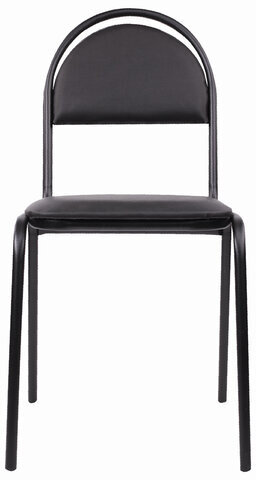 Стул для посетителей РС00М, черный каркас, кожзам черный