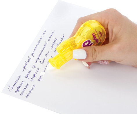 Корректирующая лента ЮНЛАНДИЯ "Гитара" 5 мм х 6 м, корпус желтый, блистер, 227798