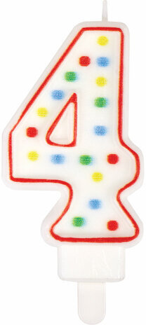 Свеча-цифра для торта "4" ДВУСТОРОННЯЯ с конфетти, 8,5 см, ЗОЛОТАЯ СКАЗКА, держатель, блистер, 591397