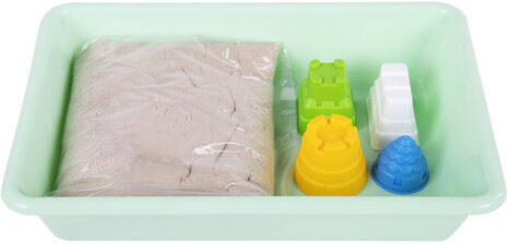 Кинетический Умный песок "Чудесный замок" с песочницей и формочками, 1 кг, BRAUBERG KIDS, 664918