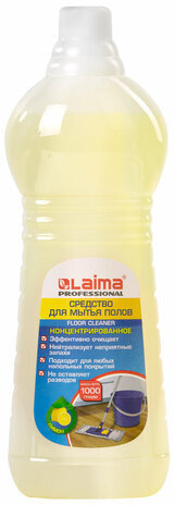 Средство для мытья пола 1 кг, LAIMA PROFESSIONAL концентрат, "Лимон", 601607