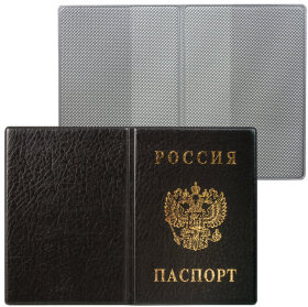 Обложка для паспорта с гербом, ПВХ, черная, ДПС, 2203.В-107