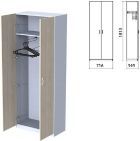 Шкаф для одежды &quot;Бюджет&quot;, 716х349х1810 мм, дуб сонома (КОМПЛЕКТ)
