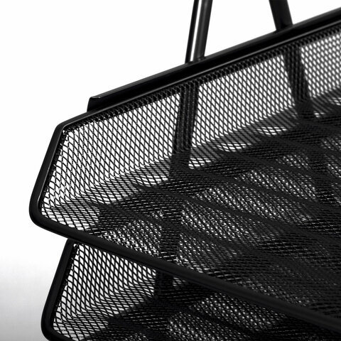 Лоток горизонтальный для бумаг BRAUBERG "Germainum", 5 секций, 370х355х295 мм, металл, черный, 237971