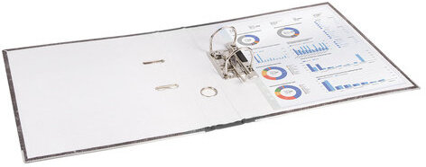 Папка-регистратор ОФИСМАГ, фактура стандарт, с мраморным покрытием, 50 мм, черный корешок, 222096