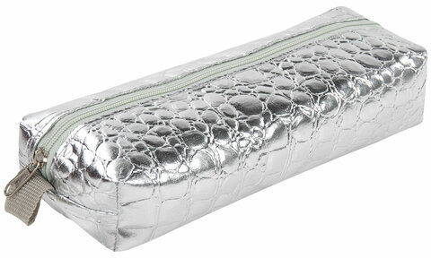 Пенал-косметичка BRAUBERG, "крокодиловая кожа", 20х6х4 см, "Ultra silver", 270851