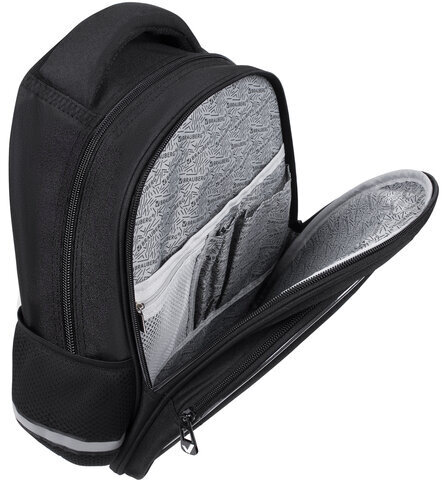 Рюкзак BRAUBERG OPTIMA, 2 отделения, с брелоком, "Keep away", СВЕТЯЩИЙСЯ, 36х27х18 см, 271361