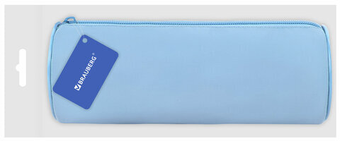 Пенал-тубус BRAUBERG, с эффектом Soft Touch, мягкий, пастельно-голубой, 22х8 см, 272300