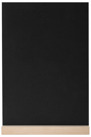 Табличка меловая настольная А5, вертикальная, на деревянной подставке, ПВХ, черная, BRAUBERG, 291299