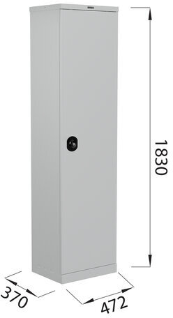 Шкаф металлический офисный BRABIX "MK 18/47/37-01", 1830х472х370 мм, 25 кг, 4 полки, разборный, 291138, S204BR181102