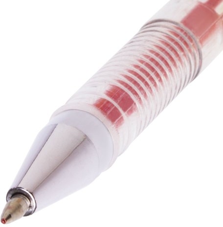 Ручка гелевая BRAUBERG "Jet", КРАСНАЯ, корпус прозрачный, узел 0,5 мм, линия письма 0,35 мм, 141020