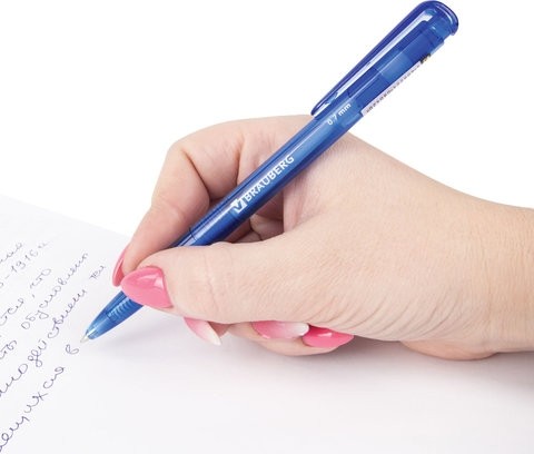 Ручка шариковая автоматическая BRAUBERG "Dialog", СИНЯЯ, корпус тонированный синий, узел 0,7 мм, линия письма 0,35 мм, 141509