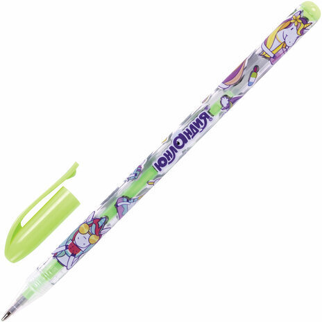 Ручки гелевые ЮНЛАНДИЯ, НАБОР 6 ЦВЕТОВ, ПАСТЕЛЬ, корпус с печатью, узел 0,7 мм, линия письма 0,5 мм, 142803