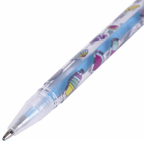 Ручки гелевые ЮНЛАНДИЯ, НАБОР 6 ЦВЕТОВ, ПАСТЕЛЬ, корпус с печатью, узел 0,7 мм, линия письма 0,5 мм, 142803