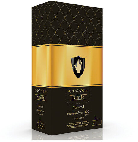 Перчатки нитриловые смотровые КОМПЛЕКТ 50 пар (100 шт.), размер L (большой), черные, SAFE&CARE, LN 31-58