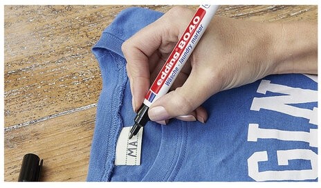 Маркер для ткани EDDING "8040", ЧЕРНЫЙ, 1 мм, устойчивый к стирке и кипячению, E-8040/1