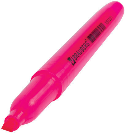 Текстовыделитель BRAUBERG "Vivid", РОЗОВЫЙ, круглый корпус, линия 1-3 мм, 151231