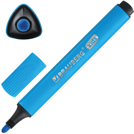 Фломастеры в пластиковом кейсе трехгранные утолщенные УЛЬТРАСМЫВАЕМЫЕ, BRAUBERG KIDS, 24 цвета, 152192