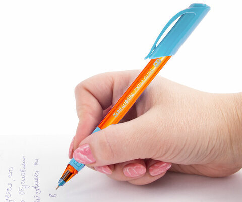 Ручка шариковая масляная с грипом BRAUBERG "Extra Glide GT Sky Blue", СВЕТЛО-СИНЯЯ, игольчатый узел 0,7 мм, линия письма 0,35 мм, 144074