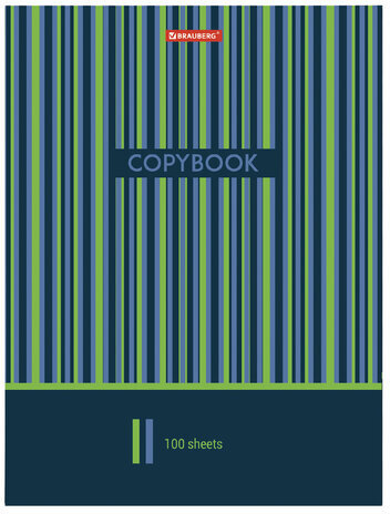 Тетрадь на кольцах БОЛЬШОГО ФОРМАТА 225х300 мм А4, 100 л., обложка картон, клетка, BRAUBERG, "Полосы", 403273