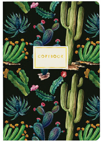 Тетрадь ЕВРО А5 40 л. BRUNO VISCONTI сшивка, клетка, Soft Touch, бежевая бумага 70 г/м2, "НОЧНЫЕ КАКТУСЫ", 7-40-001/28