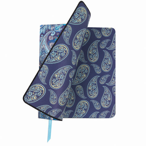 Тетрадь А5 (168х208 мм), 80 л., сшивка, клетка, под кожу, BRAUBERG VISTA, "Paisley", 403925