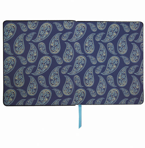 Тетрадь А5 (168х208 мм), 80 л., сшивка, клетка, под кожу, BRAUBERG VISTA, "Paisley", 403925