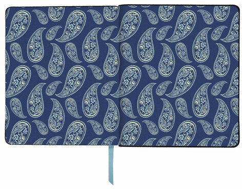 Тетрадь А5 (168х208 мм), 80 л., сшивка, клетка, под кожу, BRAUBERG VISTA, "Paisley", 403925