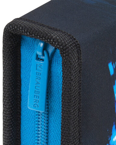 Пенал BRAUBERG с наполнением, 1 отделение, 1 откидная планка, 24 предмета, 21х14 см, "Night race", 272352