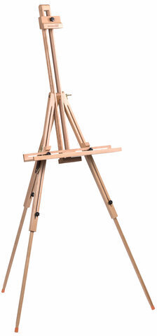 Мольберт полевой - тренога, бук, с полкой, высота 132-192 см, высота холста 112 см, BRAUBERG ART, 192262