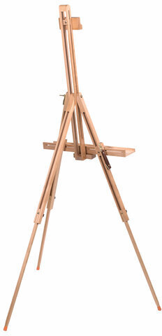 Мольберт полевой - тренога, бук, с полкой, высота 132-192 см, высота холста 112 см, BRAUBERG ART, 192262