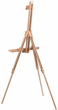 Мольберт полевой - тренога, бук, с полкой, высота 132-192 см, высота холста 112 см, BRAUBERG ART, 192262