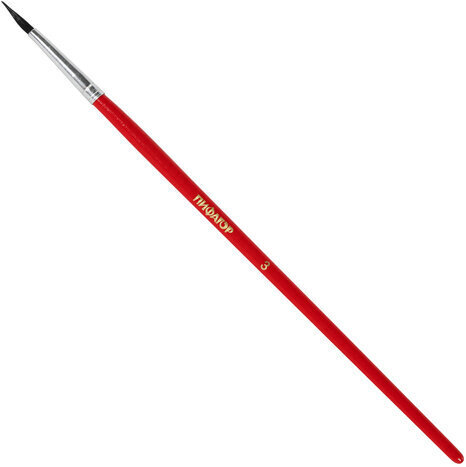 Кисти ПИФАГОР, набор 5 шт. (БЕЛКА: круглая № 3; КОЗА: круглые № 6, 8; ПОНИ: круглые № 2, 5), пакет с европодвесом, 200231