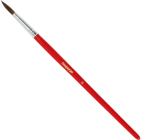 Кисти ПИФАГОР, набор 5 шт. (БЕЛКА: круглая № 3; КОЗА: круглые № 6, 8; ПОНИ: круглые № 2, 5), пакет с европодвесом, 200231