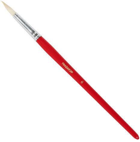 Кисти ПИФАГОР, набор 5 шт. (БЕЛКА: круглая № 3; КОЗА: круглые № 6, 8; ПОНИ: круглые № 2, 5), пакет с европодвесом, 200231