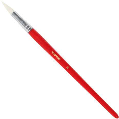 Кисти ПИФАГОР, набор 5 шт. (БЕЛКА: круглая № 3; КОЗА: круглые № 6, 8; ПОНИ: круглые № 2, 5), пакет с европодвесом, 200231