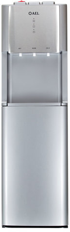 Кулер для воды AEL LD-AEL-811a, напольный, НАГРЕВ/ОХЛАЖДЕНИЕ ЭЛЕКТРОННОЕ, бутыль снизу, 3 крана, серебро, 00274