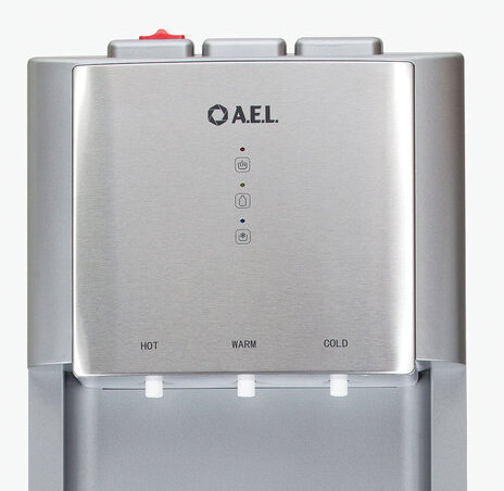 Кулер для воды AEL LD-AEL-811a, напольный, НАГРЕВ/ОХЛАЖДЕНИЕ ЭЛЕКТРОННОЕ, бутыль снизу, 3 крана, серебро, 00274