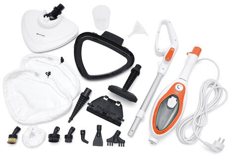 Паровая швабра KITFORT KT-1004-3, 1500 Вт, 1 бар, объем 0,35 л, оранжевая