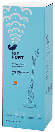 Паровая швабра KITFORT KT-1004-3, 1500 Вт, 1 бар, объем 0,35 л, оранжевая