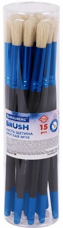 Кисть щетина, круглая № 10, BRAUBERG PREMIUM, 200993