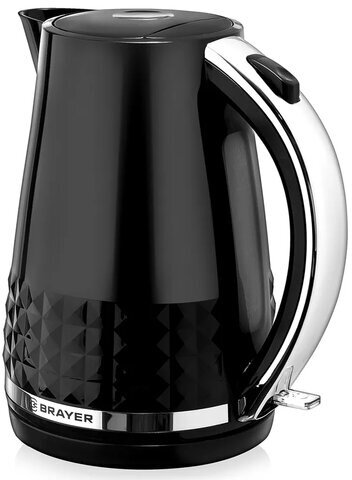 Чайник BRAYER BR1009, 1,7 л, 2200 Вт, закрытый нагревательный элемент, пластик, черный