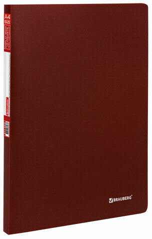 Папка 10 вкладышей BRAUBERG "Office", красная, 0,5 мм, 271322