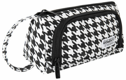 Пенал-косметичка BRAUBERG с ручкой, 1 откидная планка, полиэстер, 22x10х8 см, "Houndstooth", 271560