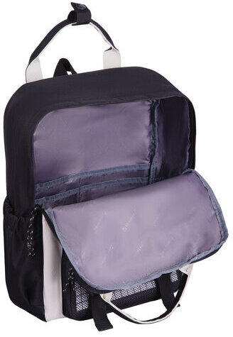 Рюкзак BRAUBERG COMBO, сумка-шоппер, косметичка, пенал В ПОДАРОК, белый/черный, 42х30х14 см, 271660